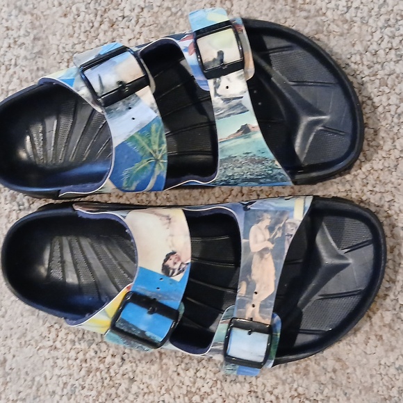 Birki's by Birkenstock Colorful Hawaii Tiki Print Beach Surfer Sandal EU 38 - Picture 1 of 8